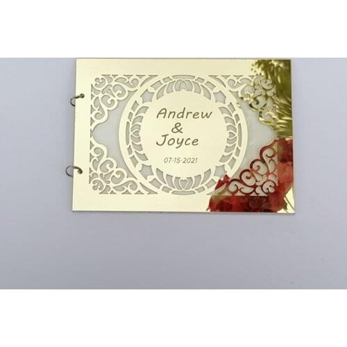 Personalize Guest Book Gold Calligraphy Alternative Guestbook Custom Names and Date Wedding Journal A5 B5 size birthday