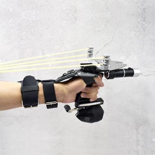 High Quality Fish Shooting Slingshot Set with Fish Wheel Fish Dart Alloy Head Professional Outdoor Hunting Catapult