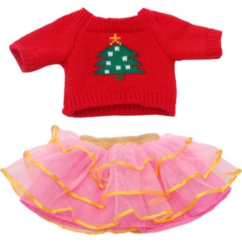 Xmas Clothes for 18'' AG American Doll Doll Sweater Skirt Outfit