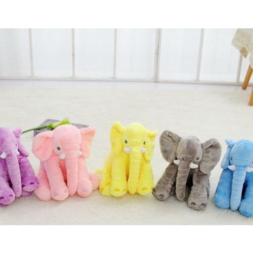 40cm cute plush little elephant toy elephant pillow babys sleep pillow pink grey blue pink long nose elephant plush kids toy