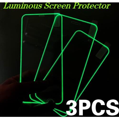 Luminous Protective Glass for IPhone 11 13 Pro Max 12 13 Mini XR X XS Glowing Tempered Glass Screen for IPhone 6 7 8 Plus