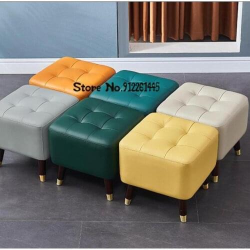 Shoe Changing Stool Entrance Living Room Footrest Sofa Stool Low Stool Makeup Light Luxury Nordic Shoes Small Leather Stool