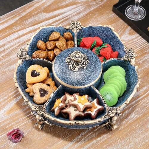 European Fruit Plate High Grade Luxury Creative Dry Fruit Tray Living Room Personalized Decoration Home American Fruit Bowl