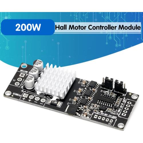 200W PWM three phase DC brushless Hall motor controller module brushless motor driver board can be controlled in both directions