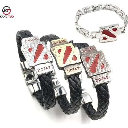 Game Souvenir Jewelry DOTA2 bracelet leather Turret Sign Alloy Bracelet Bangles For Men&Women Game Accessories 4 Color Options