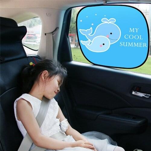 2Pcs/set Baby Sun Shades Blocks Curtain Side Block Cartoon Sunscreen Insulation Visor Car Sun Block For Kids Hot Sale