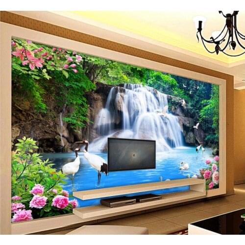 3d customized wallpaper Waterfall water landscape Home Decor Living Room Wall Covering