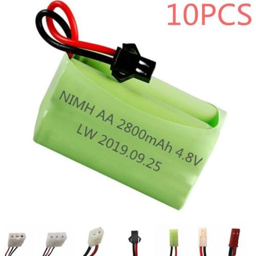 4.8v 2800mah NiMH Battery For Rc toys Cars Boats Tanks Robots Guns AA 4.8v Rechargeable Battery Pack 10Pcs For RC boat