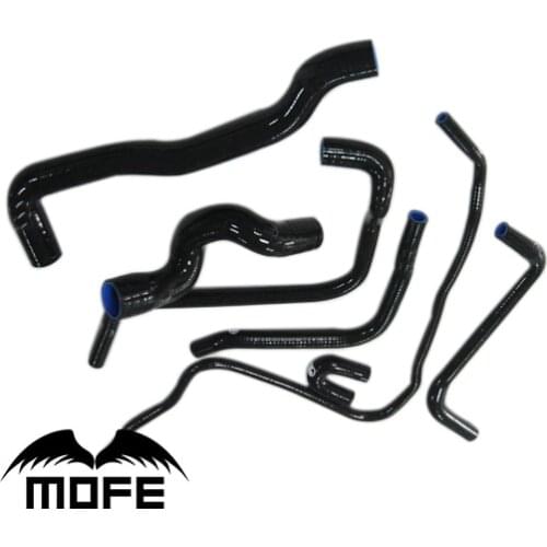 Original Logo 7PCS Heater Radiator Silicone Hose Black For Saab 9-3 2.0T 1998~2002