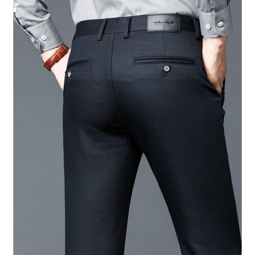 Fashion High Quality Cotton Men Pants Straight Summer Long Male Classic Business Casual Trousers Full Length Big size 40