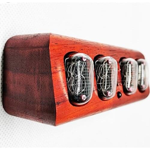 IN12 Glow Tube Clock Bluetooth-compatible APP Control Clock Retro Nostalgic Desk Clock Black Walnut Alarm Clock