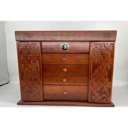 Wooden jewelry box Storage Box retro wood clover cosmetic boxes with lock special offer Organization case organizador organizer