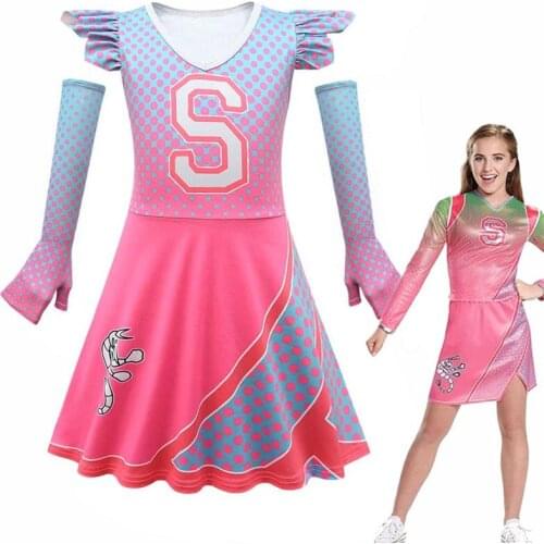 Halloween Costumes for kids Zombies 2 Addison Cosplay Girls Fashion Fancy Princess Dresses Cheerleading Outfits Party Clothing