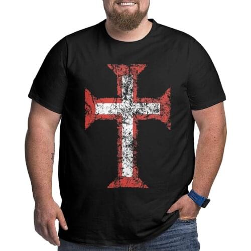 Men T-Shirts Order Of Christ Cross Templar Portugal Eroded Knight Templar Big Tall Tees T Shirt Tops Plus Size Big Size Large