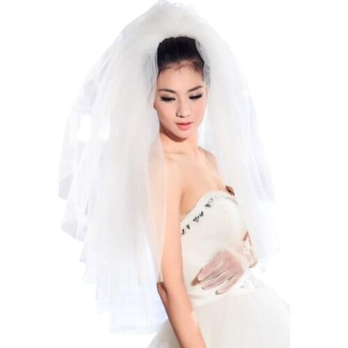 Tulle Wedding Dress Veils Fluffy White Multi Layers Bridal Hair Veil Comb Bride Fairy Marriage Accessories