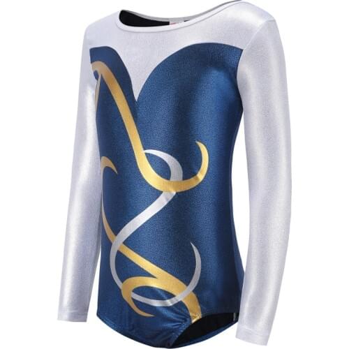 Gymnastics Dancesuit Girls Long Sleeve Dance Leotards Child Striped Costumes Gymnastic Leotards Kids Dance Ballet Suits