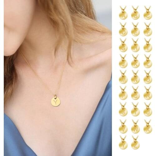 Personalized Initial Necklace Fashion Tiny Dainty Pendant Gold Name Letters Choker A-Z Alphabet Chain Women Monogram Jewelry