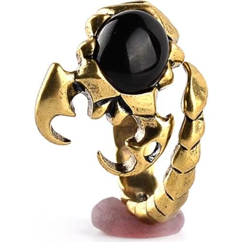 Punk Rock Stone Ring For Men Women Fashion Jewelry Anillo Talons Ring Bronzer Cool Unique Biker Bague Jewelry Gifts For Friends
