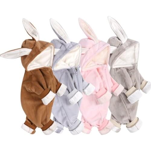 Baby Clothes Romper Newborn Baby Boys Girls Winter Cute Ear Fleece Jumpsuit Romper Warm Outwear New Born Baby Clothes Jumpsuit