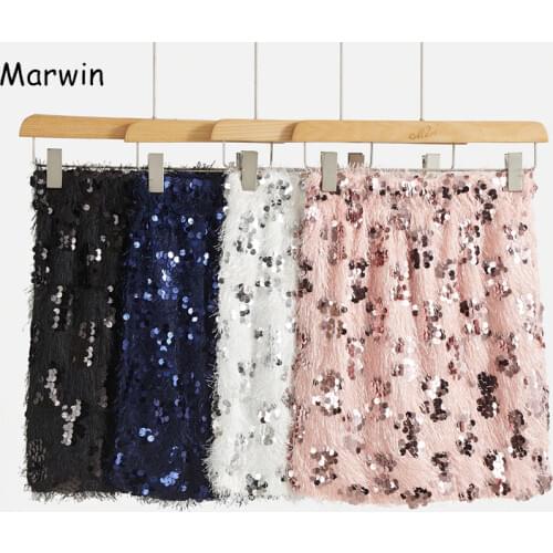 Marwin 2020 New-Coming Spring Sequin Skirt Empire Mini High Street Style A-Line Hip Skirt Party Holiday Women Skirts