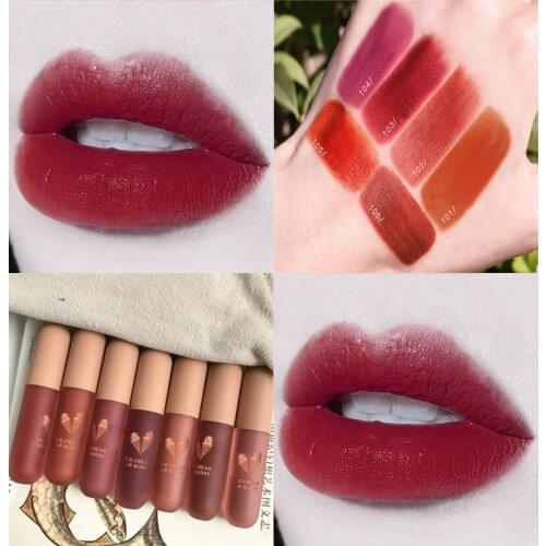 Ice Cream Lip Mud Matte Lipstick Long Lasting Milk Tea Mousse Lip Glaze Not Easy To Fade Lip Tint Maquiagem Cosmetic TSLM1