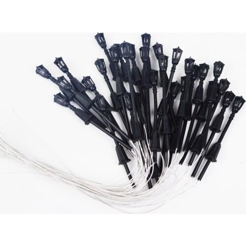 20 Pcs LED Street Lights Model Warm White Park Scenery Garden Lamp Landscape Decorations Railroad Train Garden