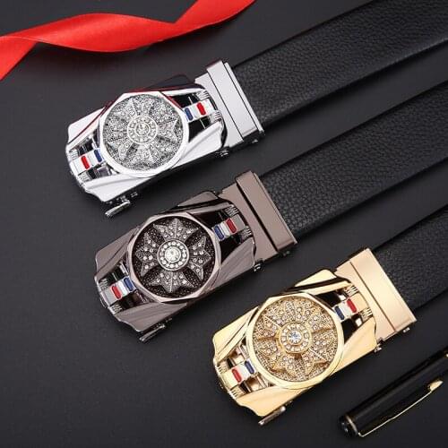 Mens Sports Car Rotating Belt Business Leisure Comfort Click Belt Pant Belt Gift