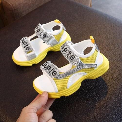 Newest Summer Kids Shoes Corks 2020 Fashion Leathers Sweet Children Sandals For Girls Toddler Baby Breathable Bow Shoes Glitter
