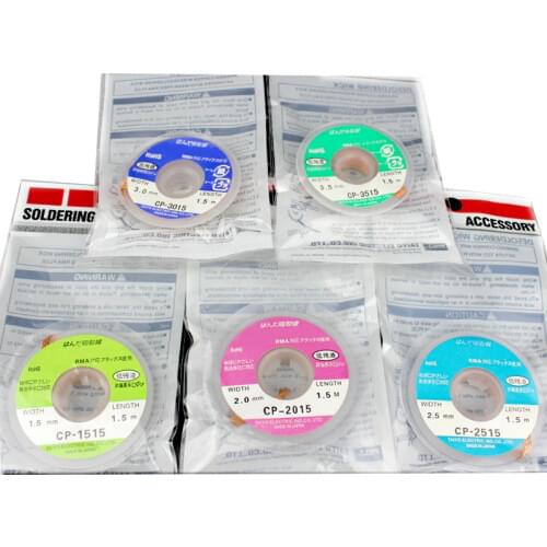 1.5mm 2mm 2.5mm 3mm 3.5mm Width 1.5M Length Desoldering Braid Welding Solder Remover Wick Wire Lead Cord Flux BGA Repair Tool