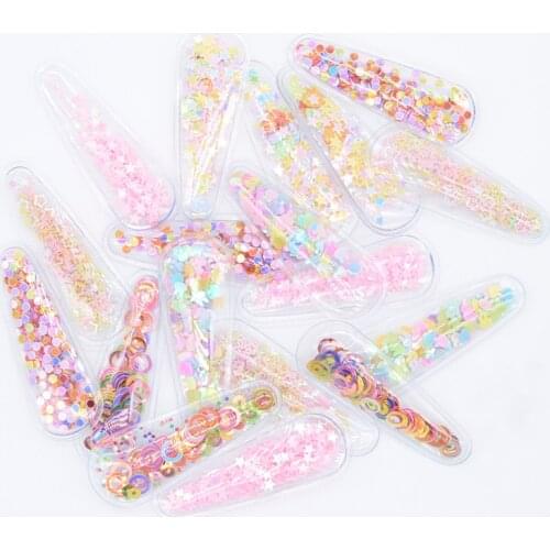 Wholesale 60Pcs 6CM Transparent Plastic Sequins Applique for DIY Headwear Hair BB Clips Sticker Accessories Decor Patches H06