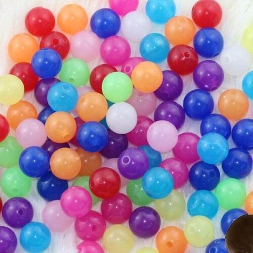 Wholesale Mixed Transparent Colors Acrylic Round Spacer Loose Beads 6.8.10.12.14mm DIY Handmade Jewelry Accessories AC-01