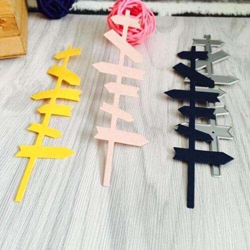 SCD447 Road Sign Metal Cutting Dies For Scrapbooking Stencils DIY Album Cards Decoration Embossing Folder Craft Die Cuts Tools