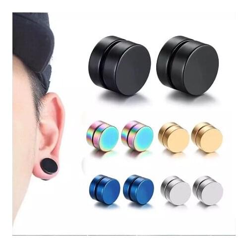 1PCS Men Beautiful Circle Fake Piercing Earrings Nose Ring Round Alloy Magnetic Ear Clip For Women Fashion Body Jewelry Gifts