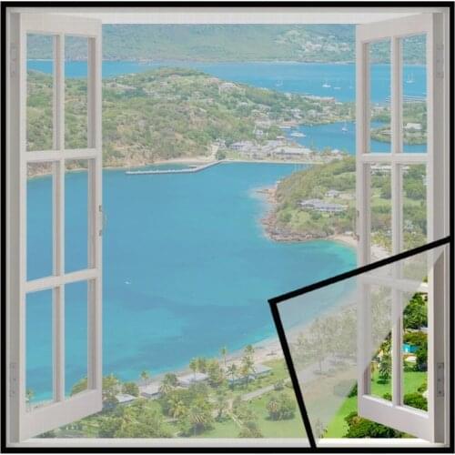 Inset Window Screen Mesh, Air Tulle Adjustable Summer Invisible Anti-Mosquito Net Fiberglass Removable Washable Customize Screen