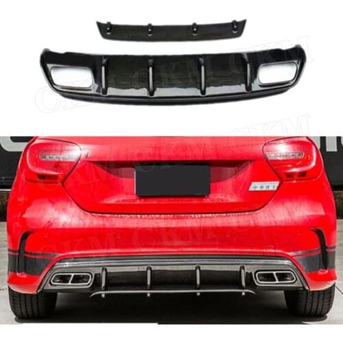 Carbon Fiber Rear Bumper Lip Diffuser For Mercedes Benz A Class W176 A250 A260 A45 2013-2018/16-19 A Style Fins Shark Skid