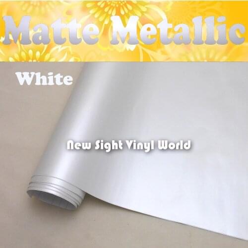 Premium Matte Satin Metallic White Vinyl Matte Satin Metal White Wrap Air Free For Car Wrapping Film Sheet