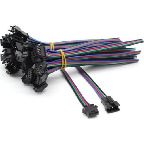 10 Pairs 4pin SM JST 15cm Cable Female/Male connectors Jack Plug for Led Light Strip RGB 5050 3528 Lamp Driver CCTV