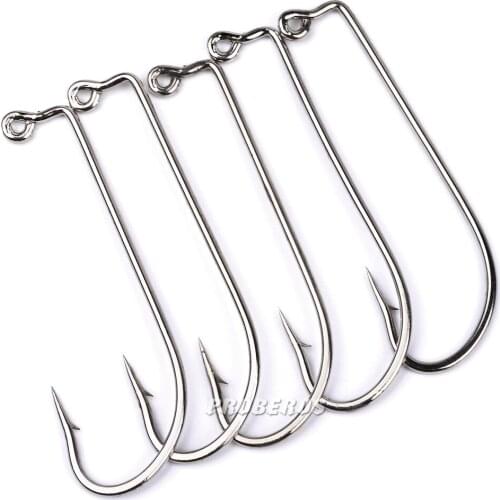 10pcs Jig Big Series Fishing Crank Hook Offset Jig Fishhook Saltwater Bass Worm Hooks Carp Fishing Tackle fishing Accessories