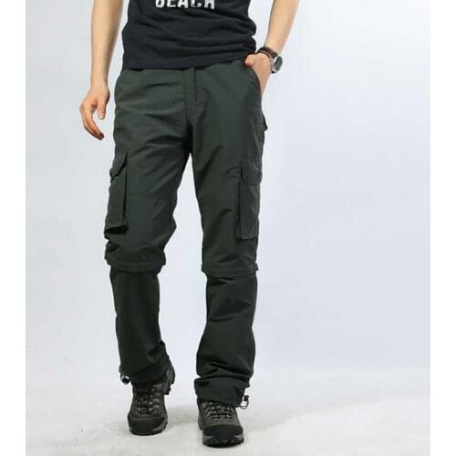 2021 Trendy Cargo Pants Men Casual Pants Leg Detachable Pockets Trousers Military Army Style Tactical Summer Pants Man Clothing