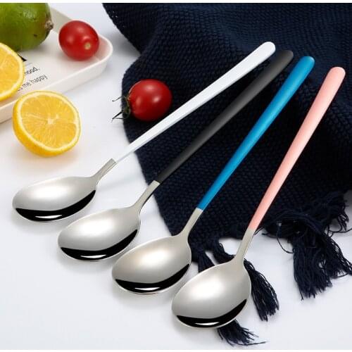 304 Stainless Steel Color Creative Korean Long Handle Spoon Domestic Main Spoon Spoon Spoon
