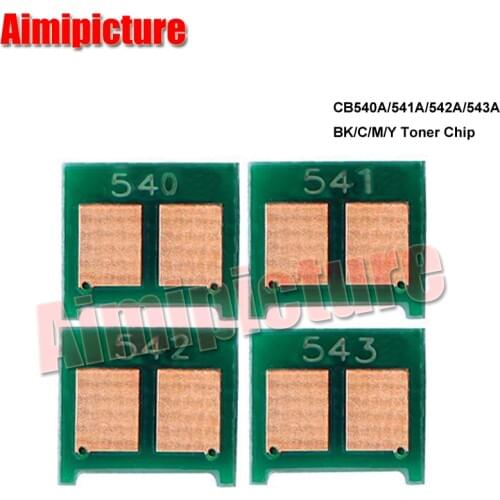 4PCS 540A CB540A 541A 542A 543A for HP Color CM1312 CM1210 CP1215 CP1518 CP1517 CP1519 printer toner cartridge chip