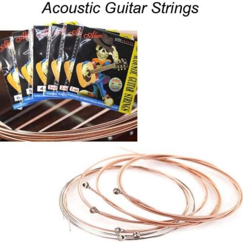 6pcs/set Acoustic Guitar String Rainbow Copper Alloy / Stainless Steel Wire Guitarist Stringed Instruments Parts