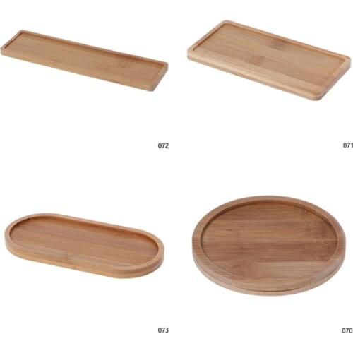 Bamboo Round Square Bowls Plates for Succulents Pots Trays Base Stander Garden Decor Home Decoration Crafts