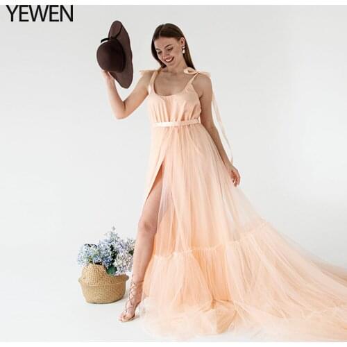 Bohemian Tulle Prom Dress Spaghetti Strap Evening Gowns for Women Magical Dresses for Photographers Robe for Photoshoot YEWEN