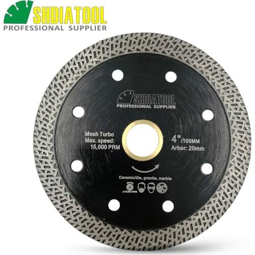Dia 4"/ 4.5"/ 5" Hot pressed sintered Mesh Turbo Diamond Saw blades porcelain tile Cutting Disc marble circular saw blade