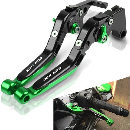For Kawasaki ZZR600 ZZR 600 2005 2006 2007 2008 2009 CNC Motorcycle Brake Clutch Lever Extendable Adjustable Hand Grip Handlebar