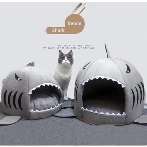Pet House Shark Dog Bed For Dog Cat Small Animals Products novel Warm Kennel cama perro Four Seasons Teddy Bichon Chihuahua