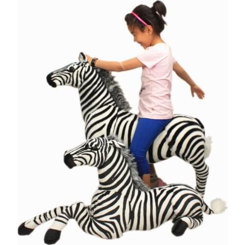 Fancytrader 43'' Giant Simulation Animal Madagascar Zebra Plush Toy Large Stuffed Ridable Zebra Doll Best Gift 110cm 4 Model