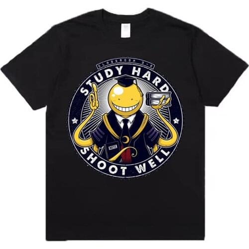 Hot Anime Assassination Classroom T-Shirt Men Cotton T Shirt Anime Funny Cool Koro-sensei Print Clothes Anime Tops Tees