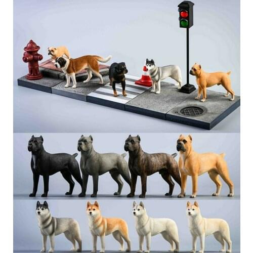 JXK 1:12 Scale Husky Cane Corso Rottweiler Bulldog Dog Pet Healing Figure Canidae Animal Collector Toy Resin Desktop Decoration